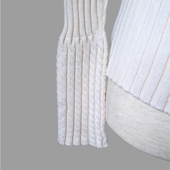 DKNY Women's Pullover Ivory Cable Knit Sweater XS - Picture 5 of 9